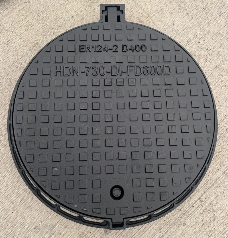 Capac fontă ductilă D400 – util 600 mm, ramă 730, neventilat